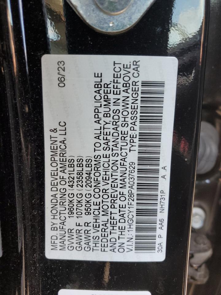 2023 HONDA ACCORD LX VIN:1HGCY1F28PA037629