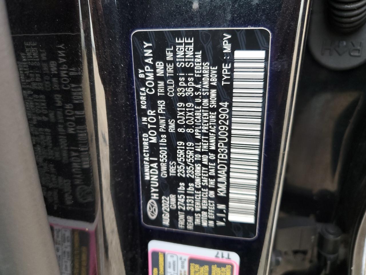 2023 GENESIS GV70 BASE VIN:KMUMADTB3PU092904