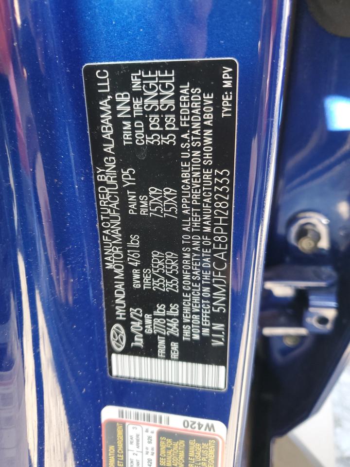 2023 HYUNDAI TUCSON SEL VIN:5NMJFCAE8PH282333