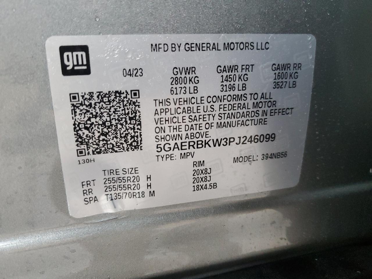 2023 BUICK ENCLAVE ESSENCE VIN:5GAERBKW3PJ246099