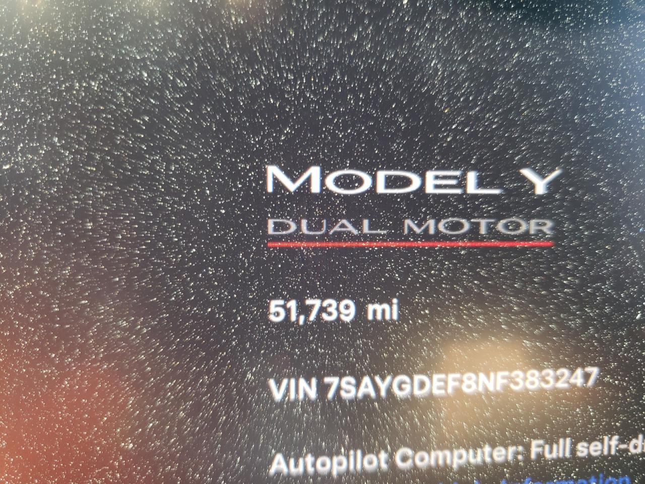 2022 TESLA MODEL Y  VIN:7SAYGDEF8NF383247