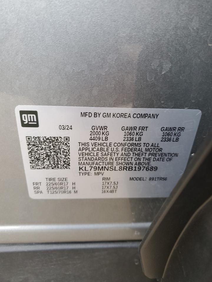 2024 CHEVROLET TRAILBLAZER LS VIN:KL79MNSL8RB197689