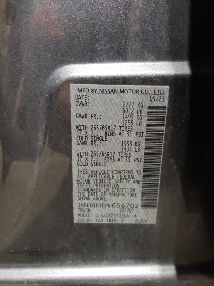2023 NISSAN FRONTIER S VIN:1N6ED1EJ6PN656702