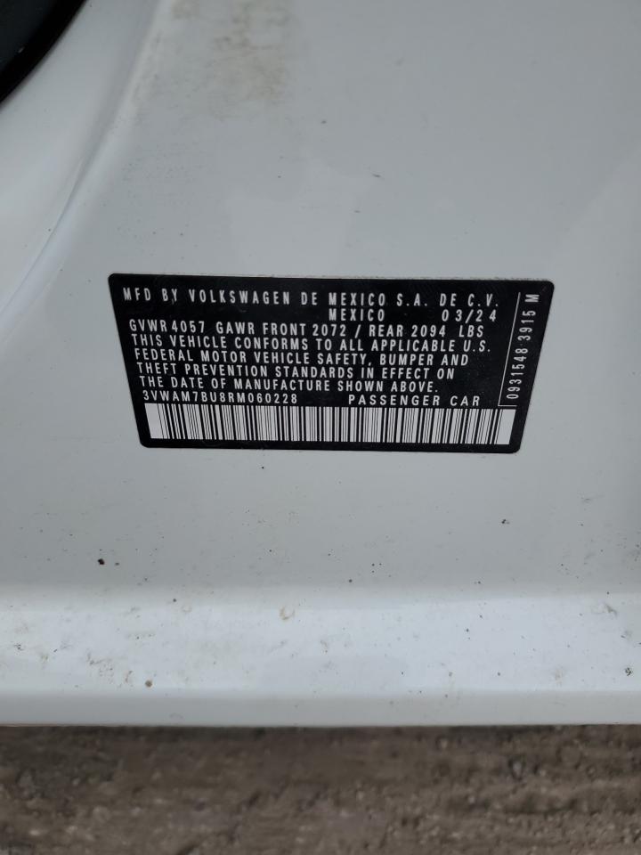 2024 VOLKSWAGEN JETTA SPORT VIN:3VWAM7BU8RM060228