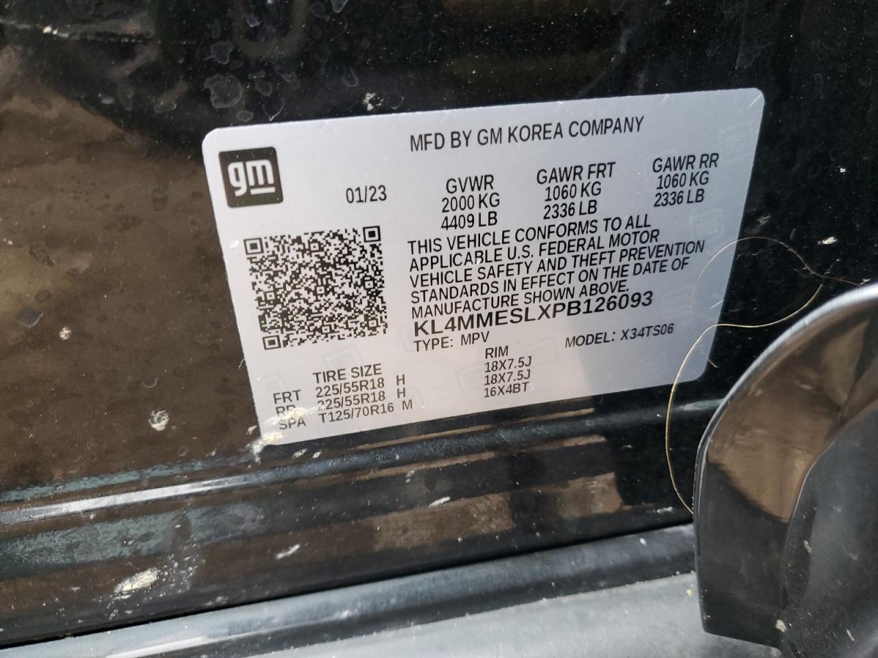 2023 BUICK ENCORE GX SELECT VIN:KL4MMESLXPB126093