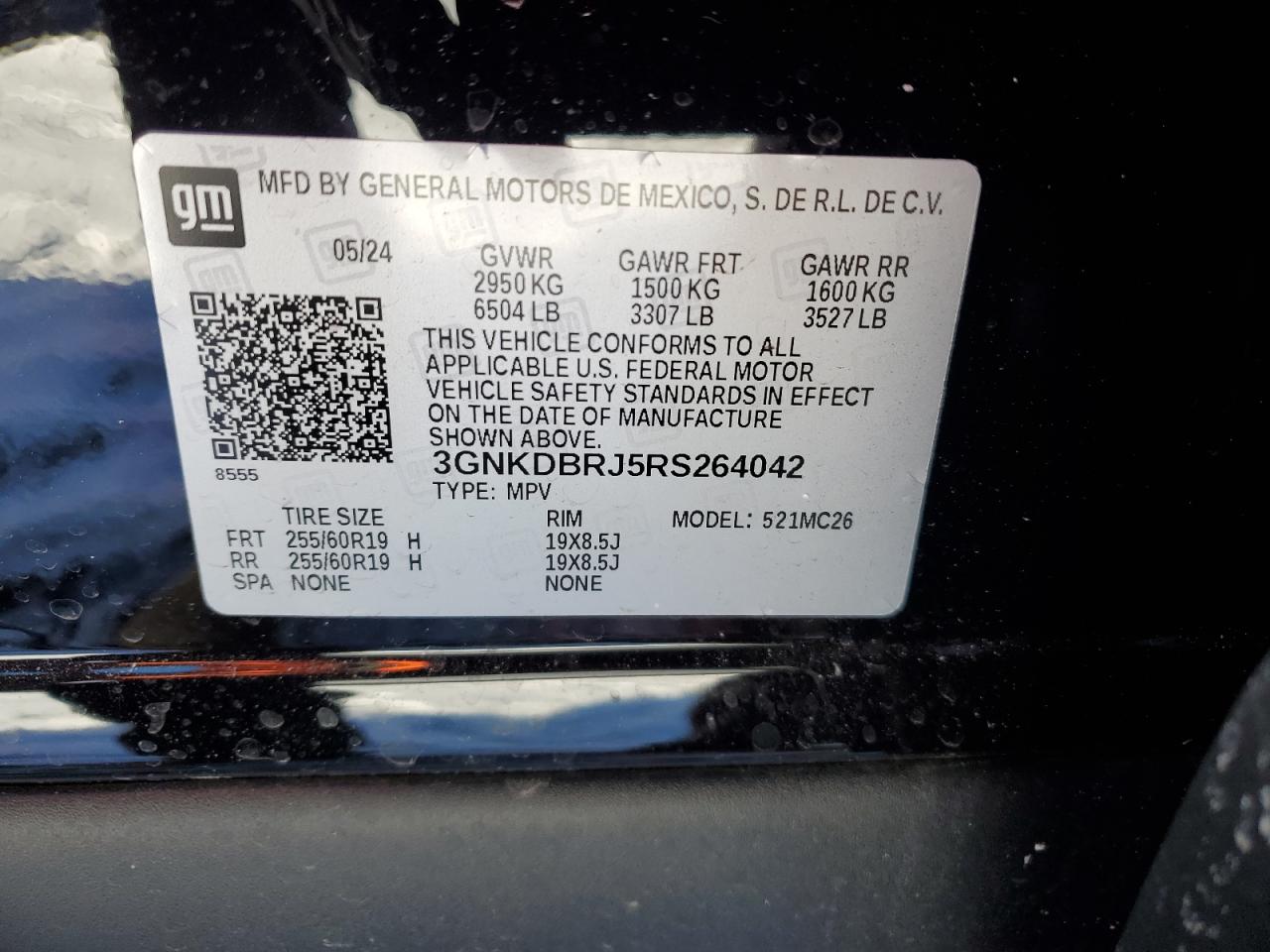 2024 CHEVROLET BLAZER 2LT VIN:3GNKDBRJ5RS264042