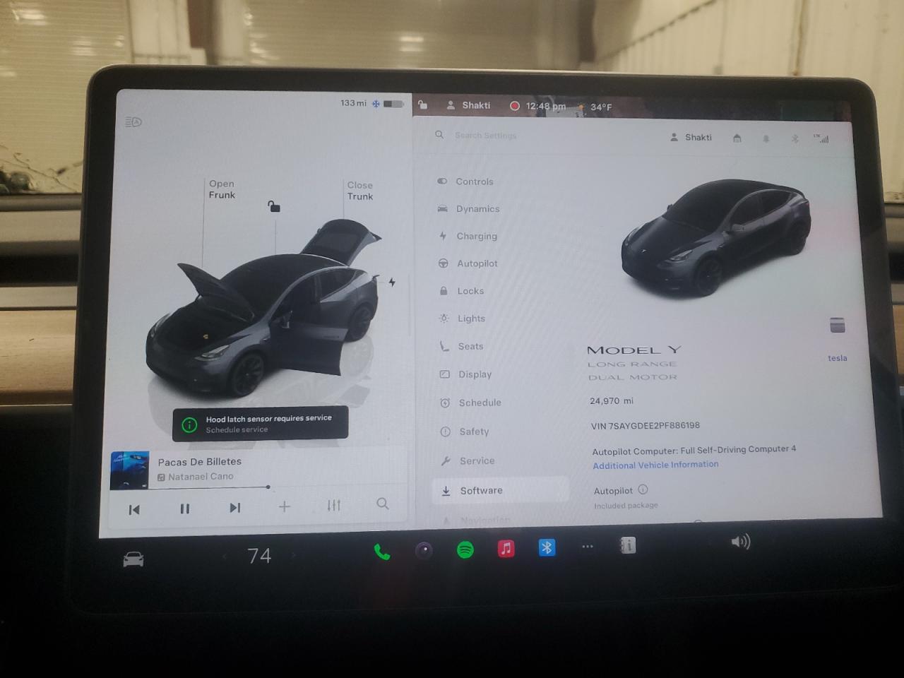 2023 TESLA MODEL Y  VIN:7SAYGDEE2PF886198