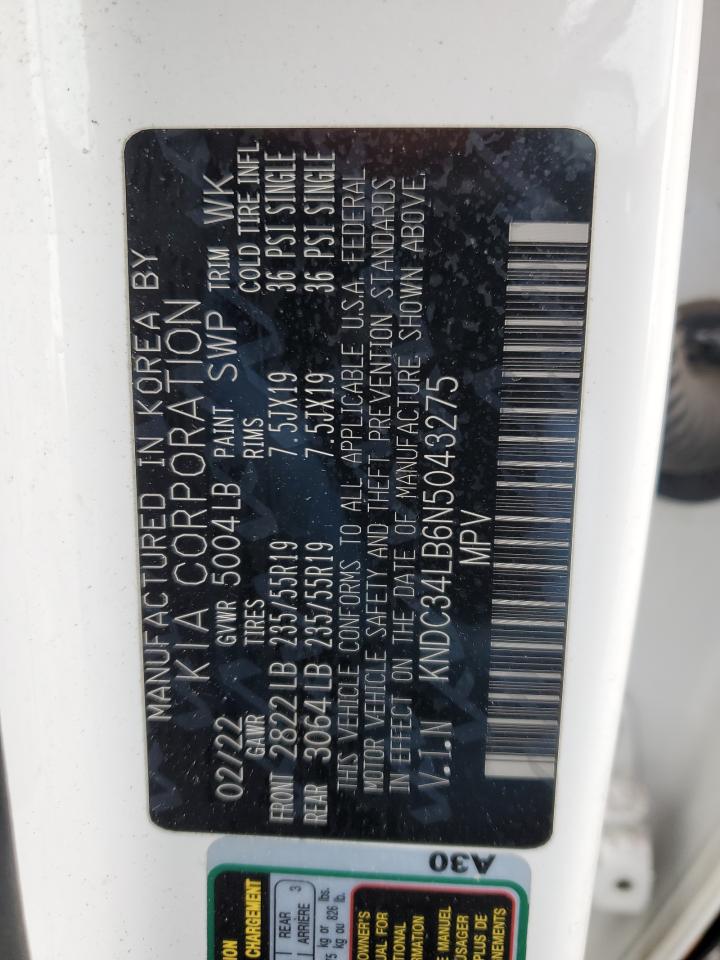 2022 KIA EV6 LIGHT VIN:KNDC34LB6N5043275