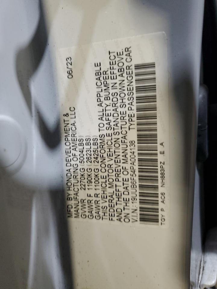 2023 ACURA TLX A-SPEC VIN:19UUB6F54PA004138