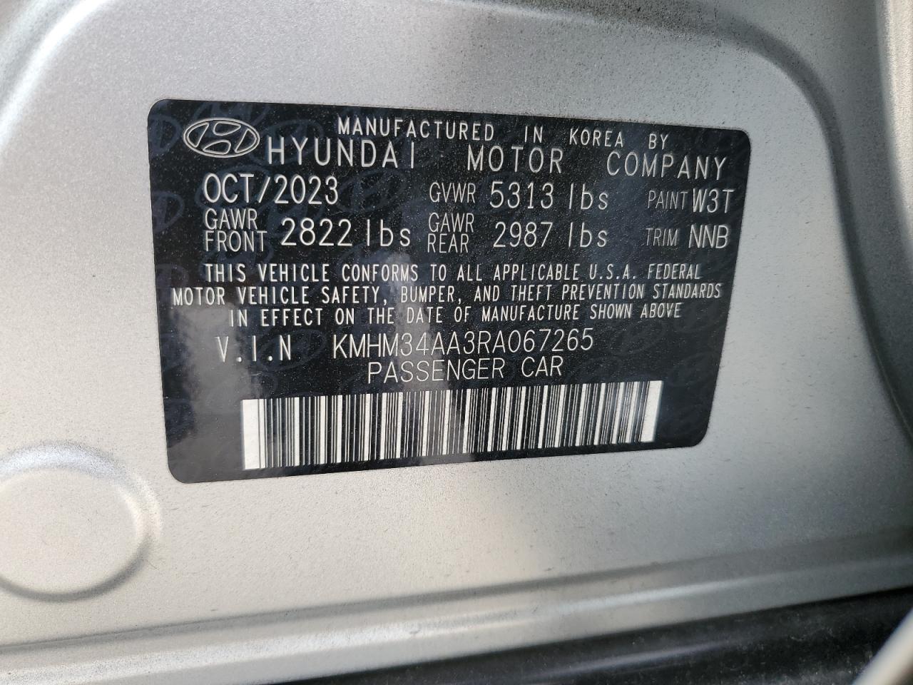 2024 HYUNDAI IONIQ 6 SEL VIN:KMHM34AA3RA067265