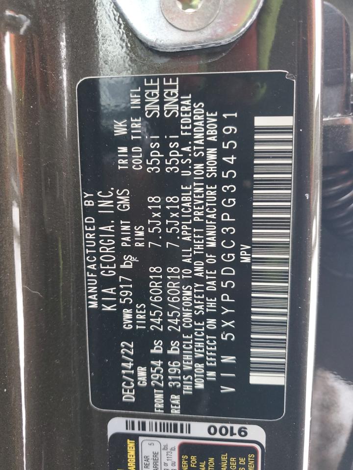 2023 KIA TELLURIDE SX VIN:5XYP5DGC3PG354591