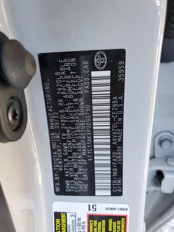2023 TOYOTA CAMRY LE VIN:4T1C11AKXPU090790