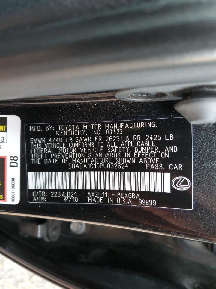 2023 LEXUS ES 300H BASE VIN:58ADA1C19PU032624