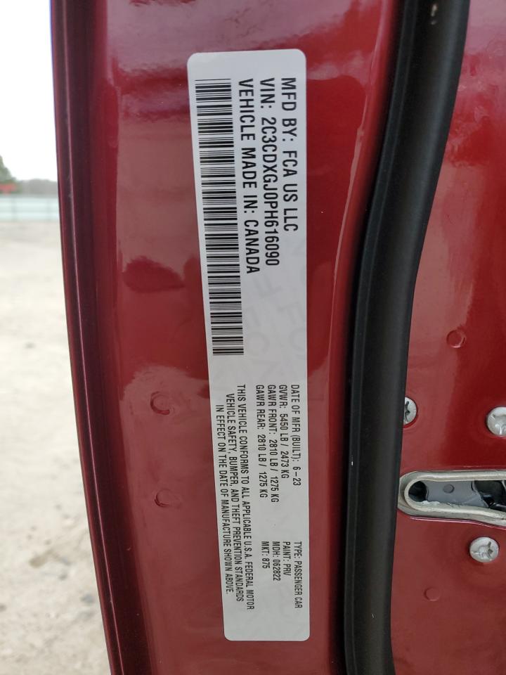 2023 DODGE CHARGER SCAT PACK VIN:2C3CDXGJ0PH616090