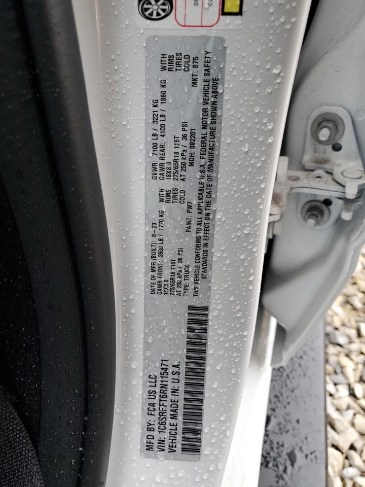 2024 RAM 1500 BIG HORN/LONE STAR VIN:1C6SRFFT6RN115471