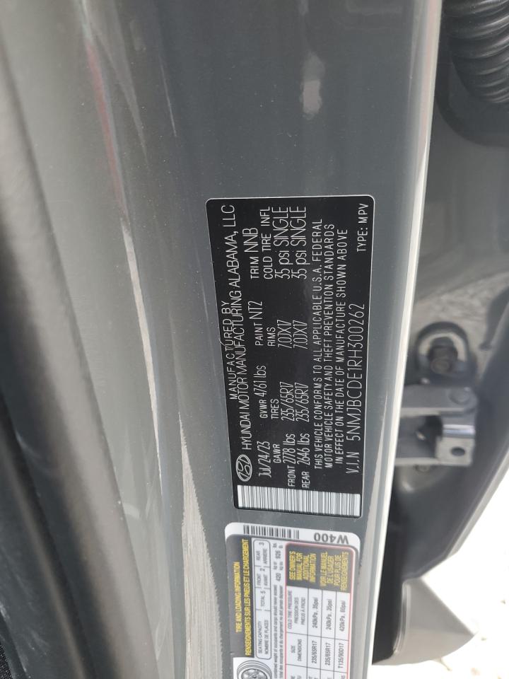 2024 HYUNDAI TUCSON SEL VIN:5NMJBCDE1RH300262