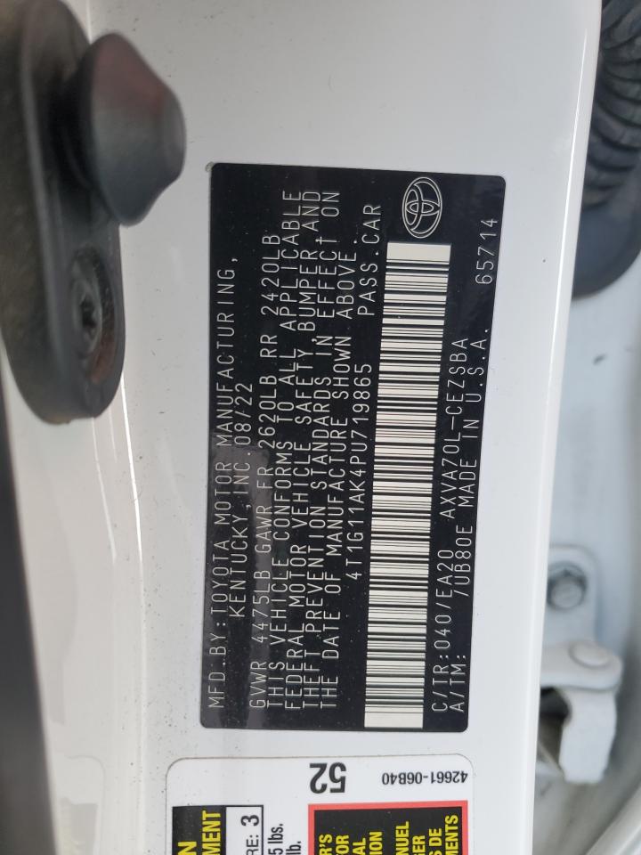 2023 TOYOTA CAMRY SE NIGHT SHADE VIN:4T1G11AK4PU719865