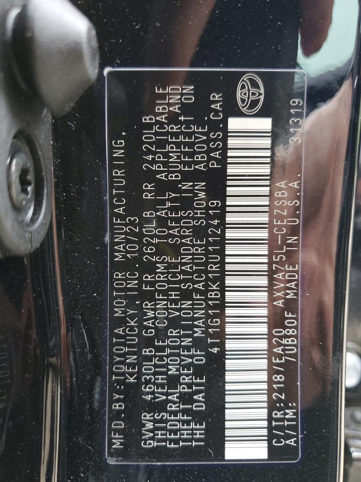 2024 TOYOTA CAMRY SE NIGHT SHADE VIN:4T1G11BK1RU112419