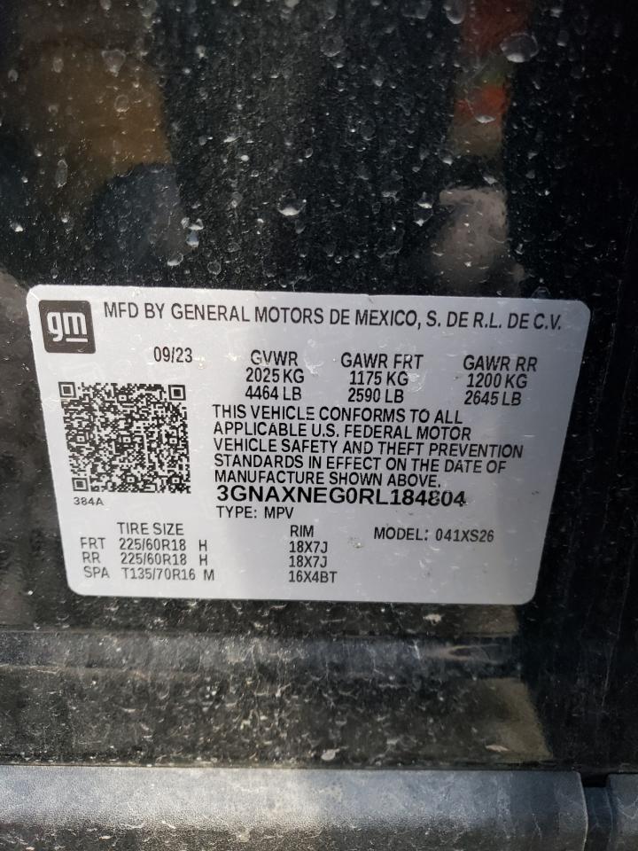 2024 CHEVROLET EQUINOX PREMIERE VIN:3GNAXNEG0RL184804