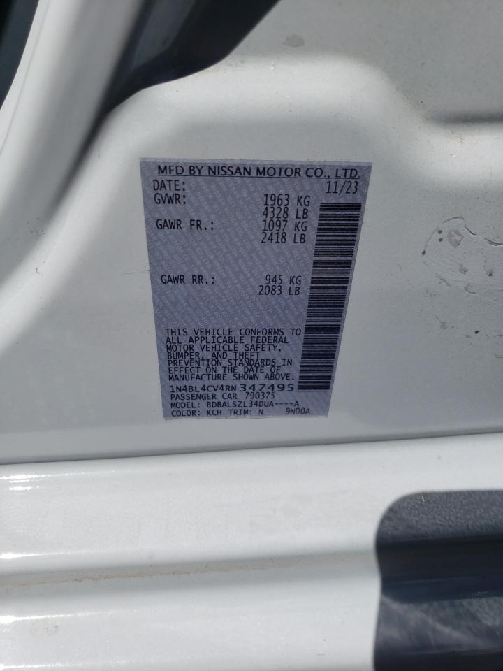2024 NISSAN ALTIMA SR VIN:1N4BL4CV4RN347495