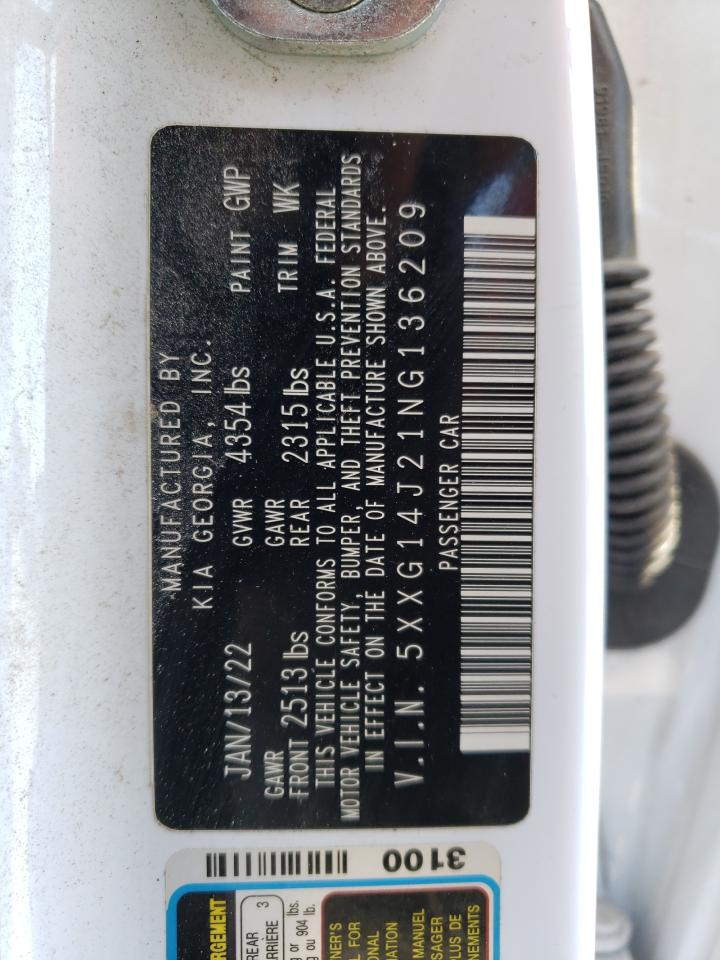 2022 KIA K5 LXS VIN:5XXG14J21NG136209