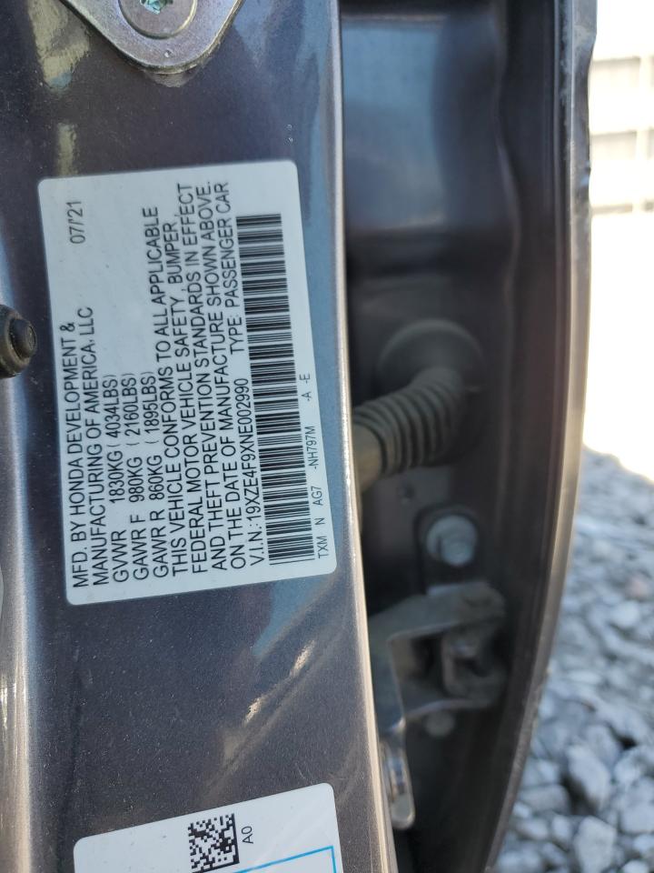 2022 HONDA INSIGHT TOURING VIN:19XZE4F9XNE002990