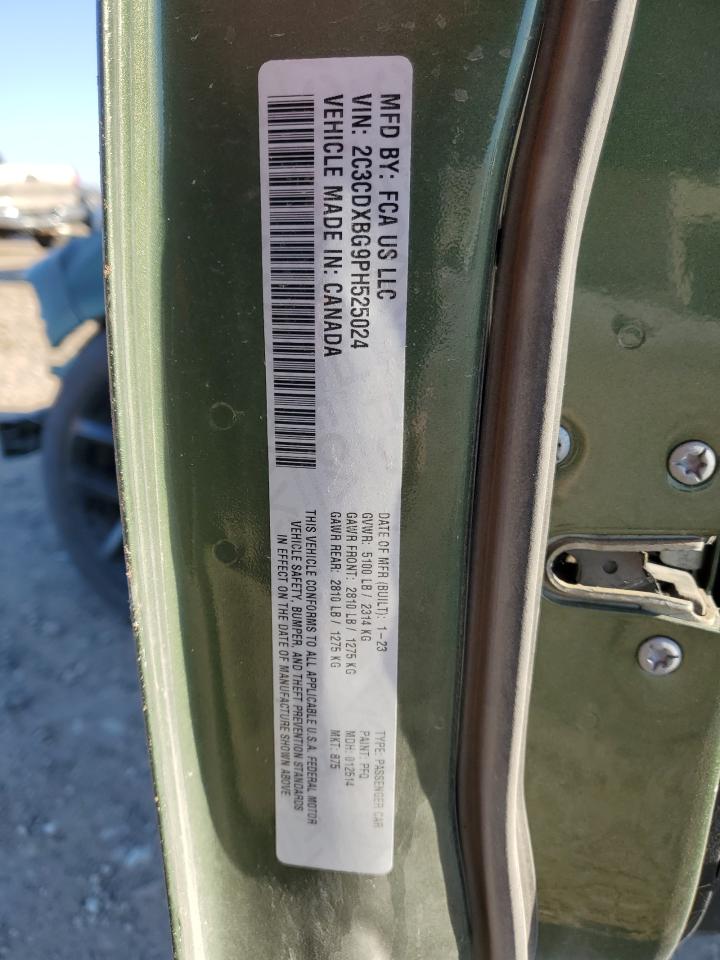 2023 DODGE CHARGER SXT VIN:2C3CDXBG9PH525024