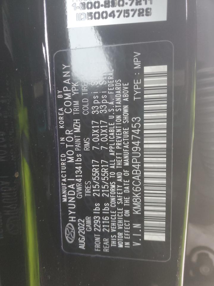 2023 HYUNDAI KONA SEL VIN:KM8K6CAB4PU947453