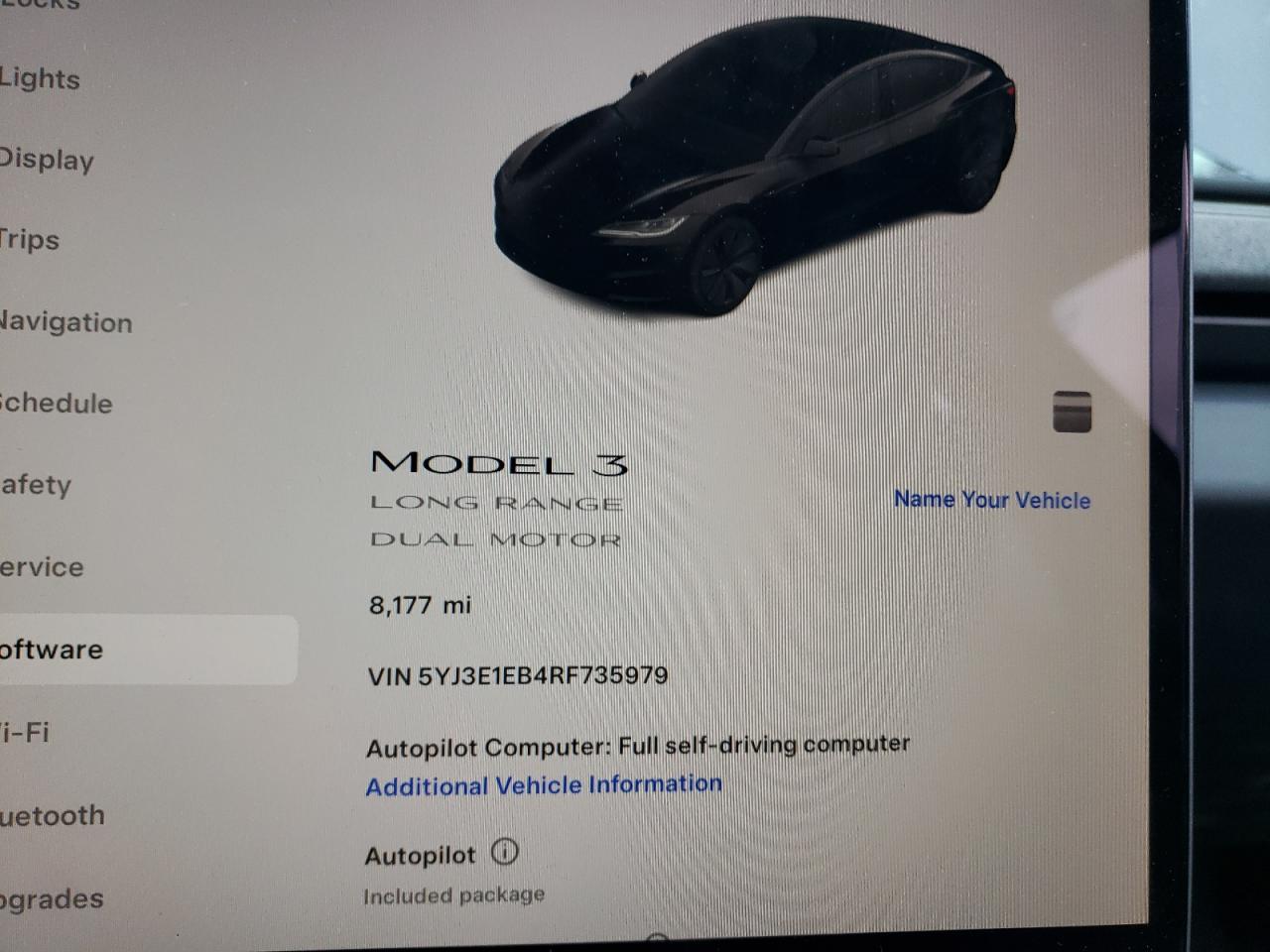 2024 TESLA MODEL 3  VIN:5YJ3E1EB4RF735979