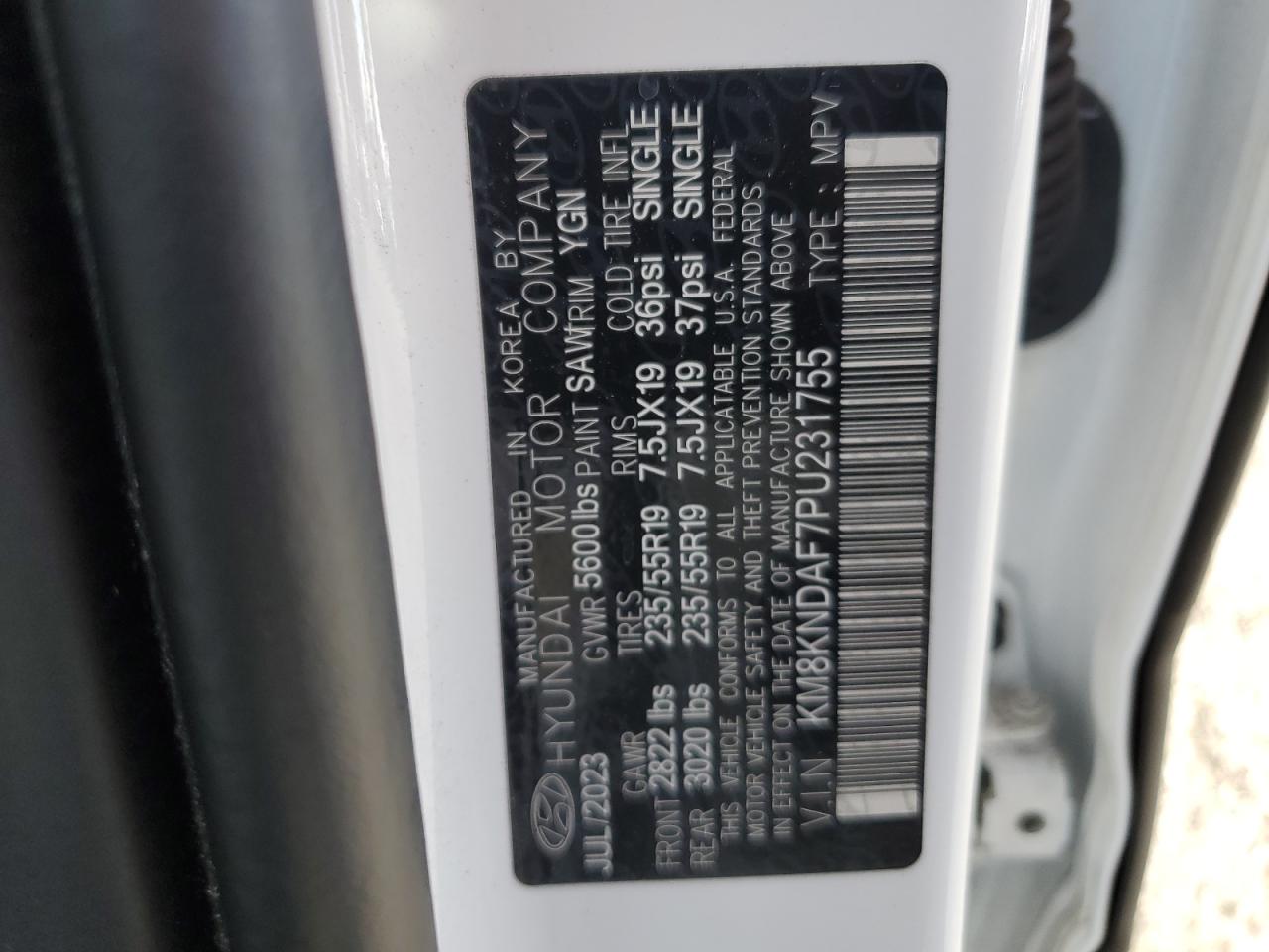 2023 HYUNDAI IONIQ 5 SEL VIN:KM8KNDAF7PU231755