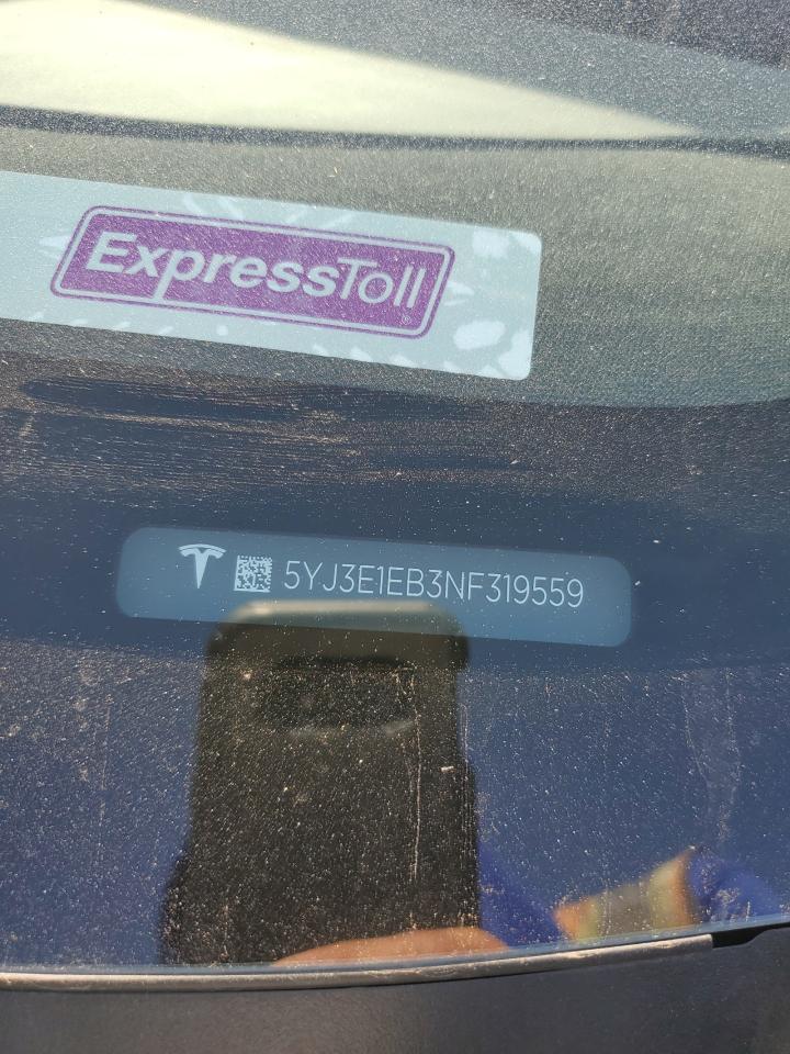 2022 TESLA MODEL 3  VIN:5YJ3E1EB3NF319559
