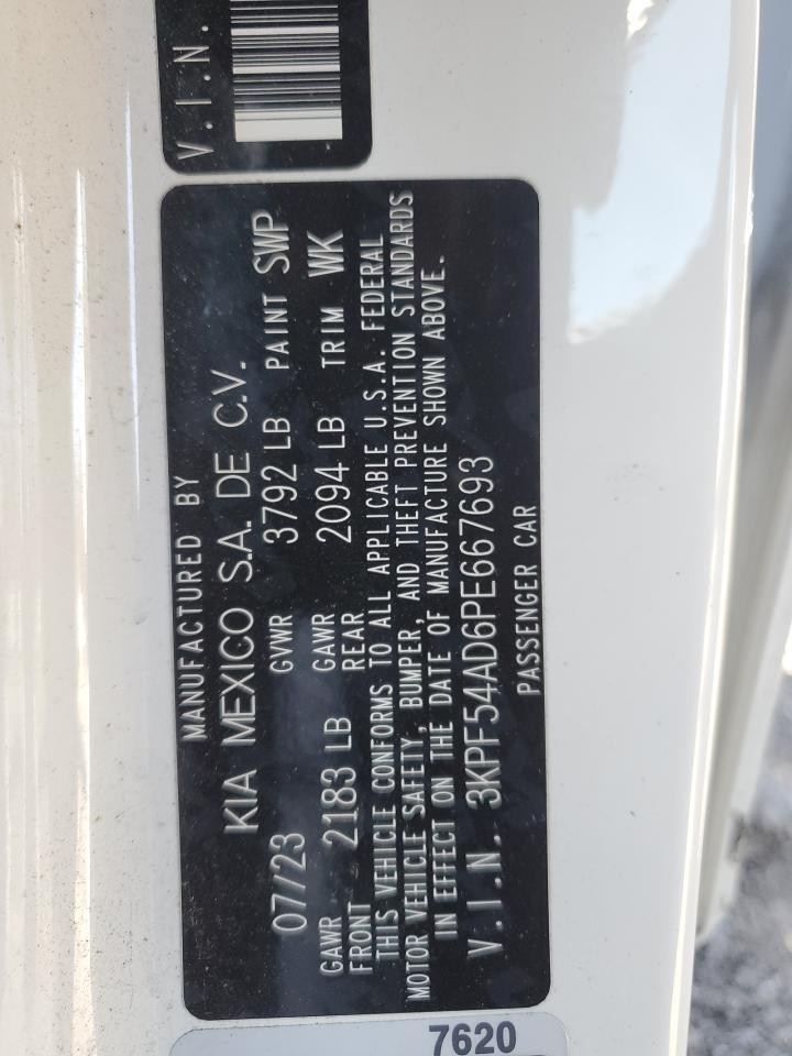 2023 KIA FORTE GT LINE VIN:3KPF54AD6PE667693