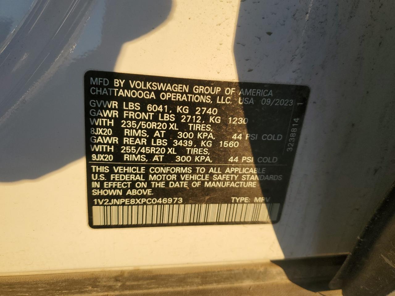 2023 VOLKSWAGEN ID.4 PRO S PLUS VIN:1V2JNPE8XPC046973