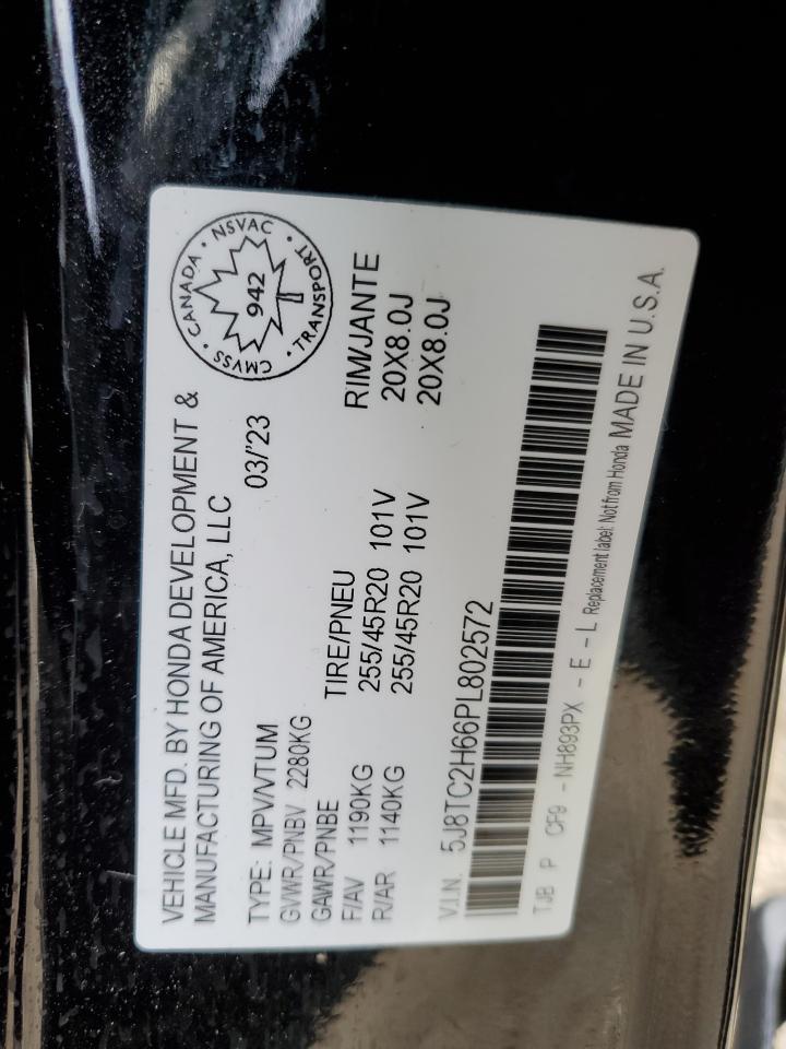 2023 ACURA RDX A-SPEC VIN:5J8TC2H66PL802572