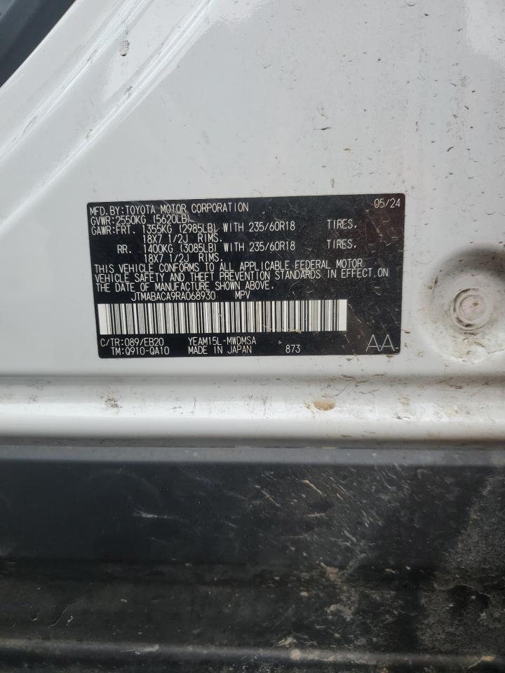2024 TOYOTA BZ4X XLE VIN:JTMABACA9RA068930