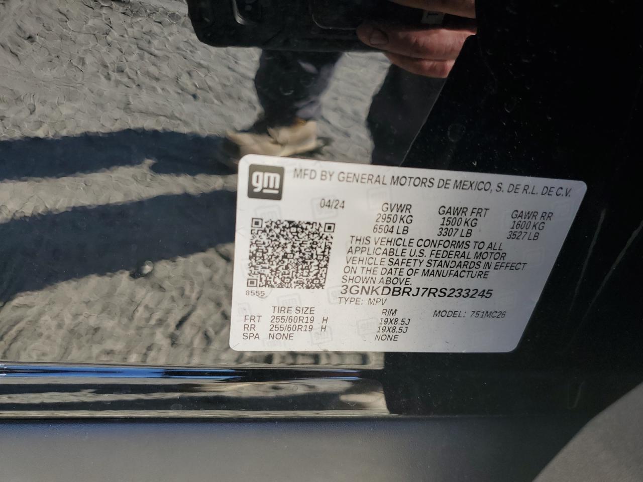 2024 CHEVROLET BLAZER 2LT VIN:3GNKDBRJ7RS233245