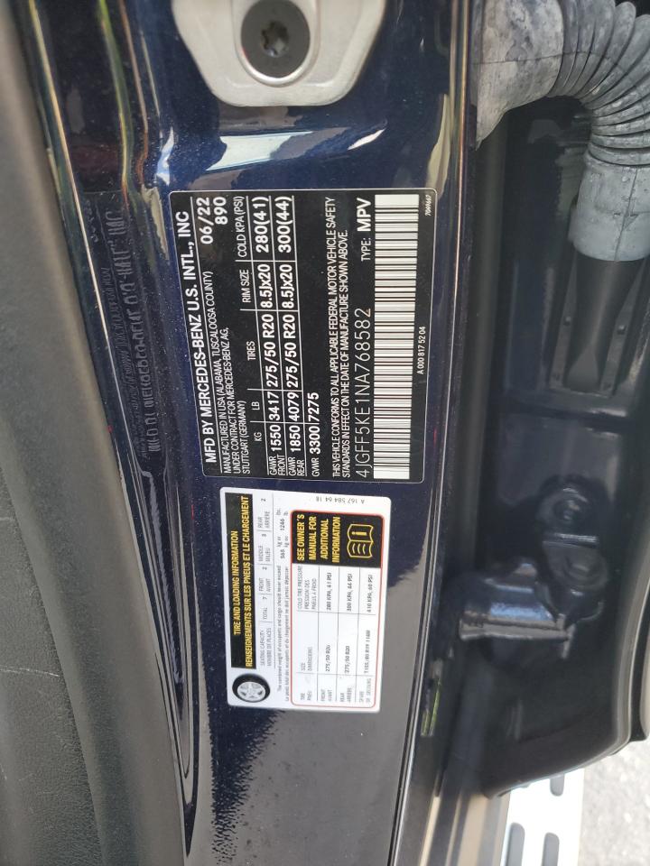 2022 MERCEDES-BENZ GLS 450 4MATIC VIN:4JGFF5KE1NA768582