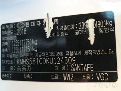 2019 Hyundai Santa FE KMHS581CDKU124309 VIN:KMHS581CDKU124309