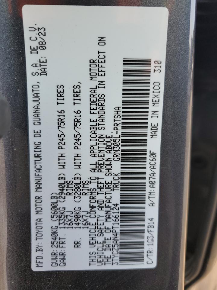 2023 TOYOTA TACOMA DOUBLE CAB VIN:3TYCZ5AN4PT166124