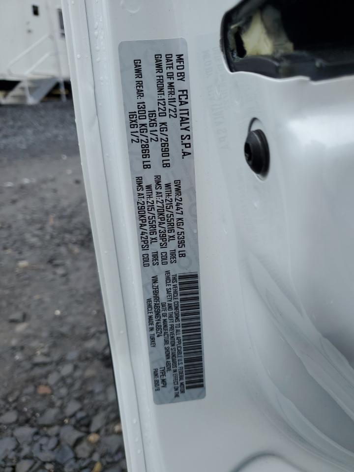 2022 RAM PROMASTER CITY TRADESMAN VIN:ZFBHRFAB9N6Y48624