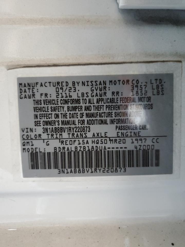 2024 NISSAN SENTRA S VIN:3N1AB8BV1RY220873