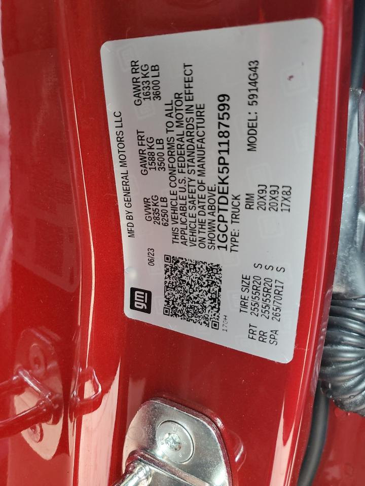 2023 CHEVROLET COLORADO Z71 VIN:1GCPTDEK5P1187599