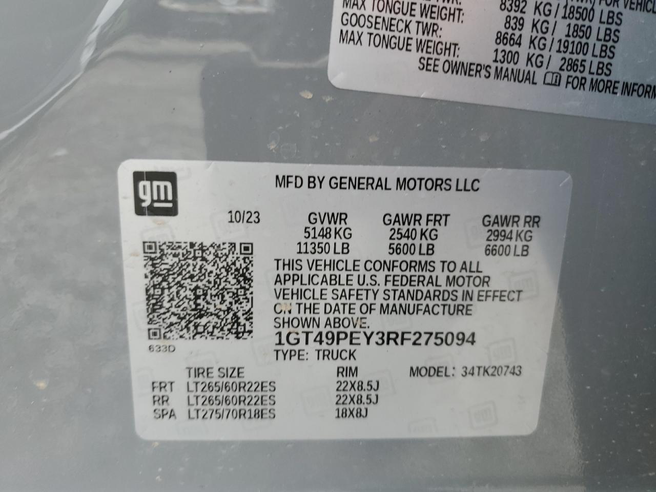 2024 GMC SIERRA K2500 AT4 VIN:1GT49PEY3RF275094