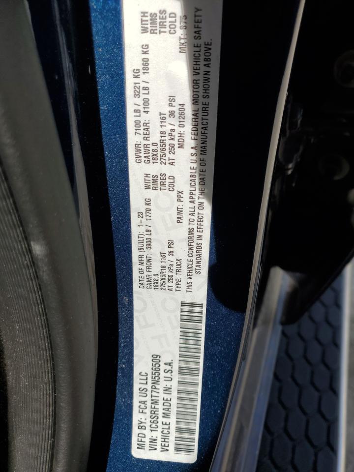 2023 RAM 1500 BIG HORN/LONE STAR VIN:1C6SRFMT7PN556509