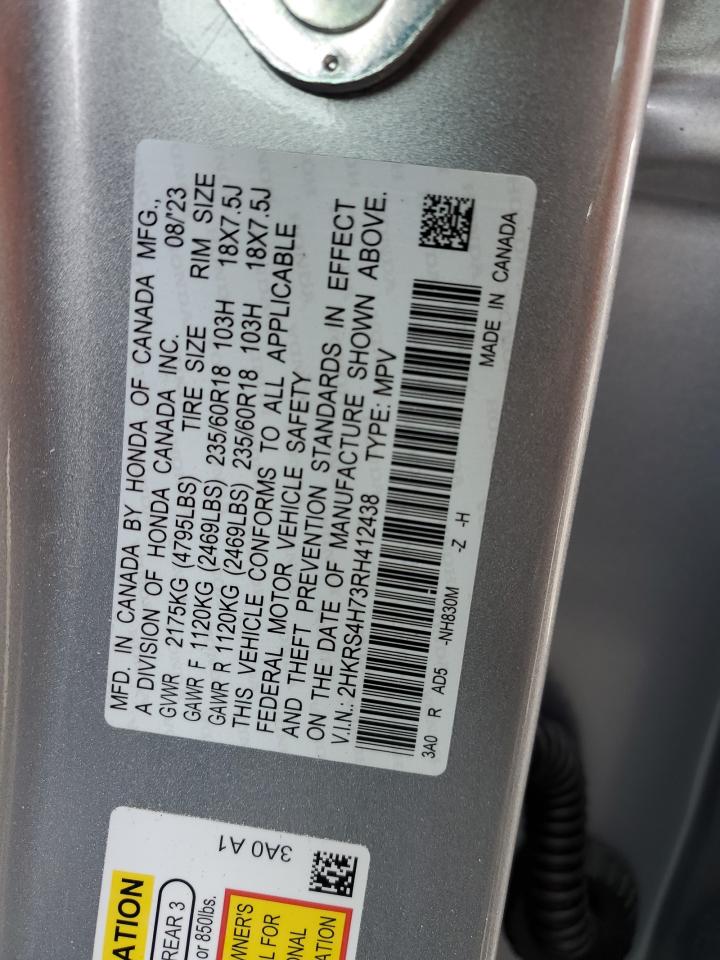 2024 HONDA CR-V EXL VIN:2HKRS4H73RH412438