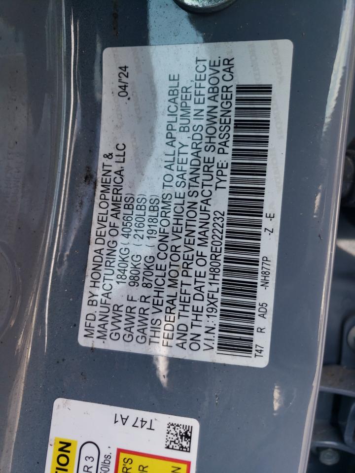 2024 HONDA CIVIC SPORT TOURING VIN:19XFL1H80RE022232