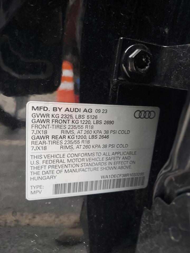 2024 AUDI Q3 PREMIUM S LINE 45 VIN:WA1DECF38R1033285