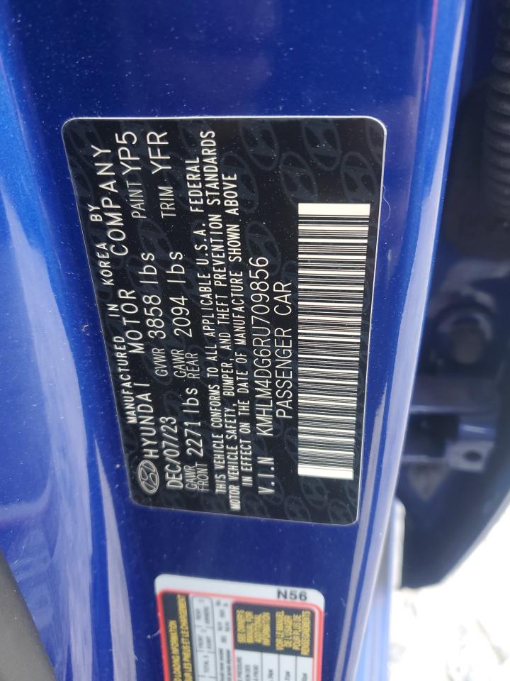 2024 HYUNDAI ELANTRA SEL VIN:KMHLM4DG6RU709856