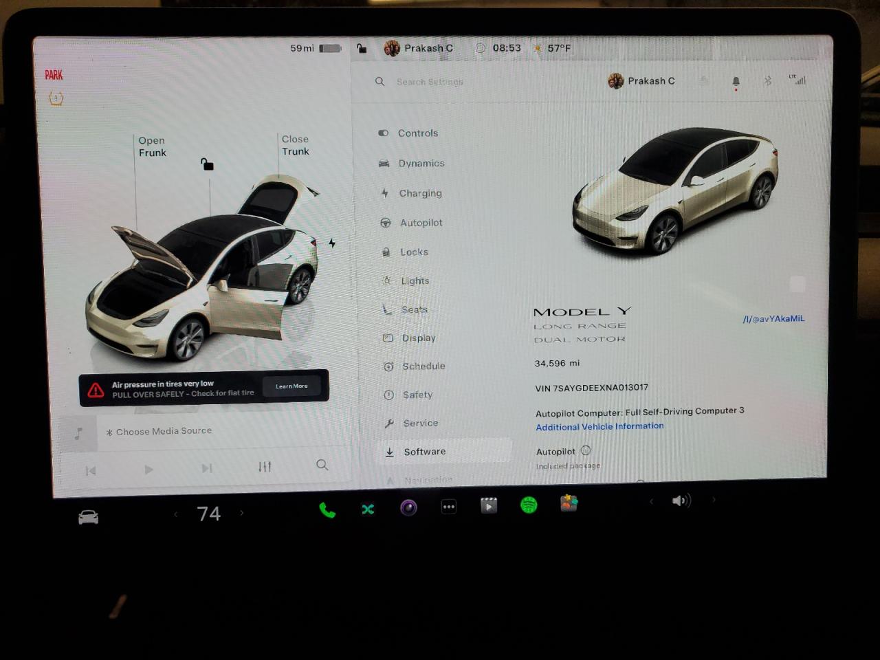 2022 TESLA MODEL Y  VIN:7SAYGDEEXNA013017