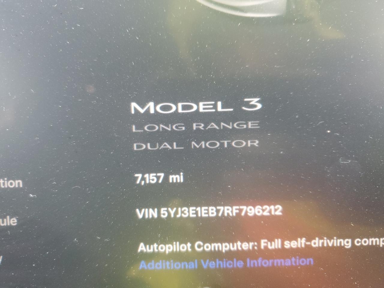 2024 TESLA MODEL 3  VIN:5YJ3E1EB7RF796212